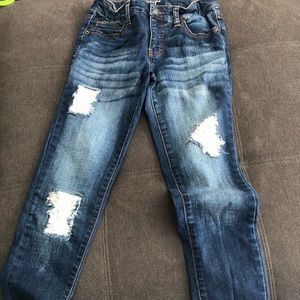 Cat & Jack dark wash Girls Crochet Jeans